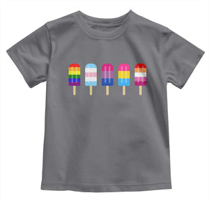LGBT Rainbow Popsicles Toddler T Shirt Summer Ice Cream LGBTQ Pride Ally TS10 Charcoal Print Your Wear