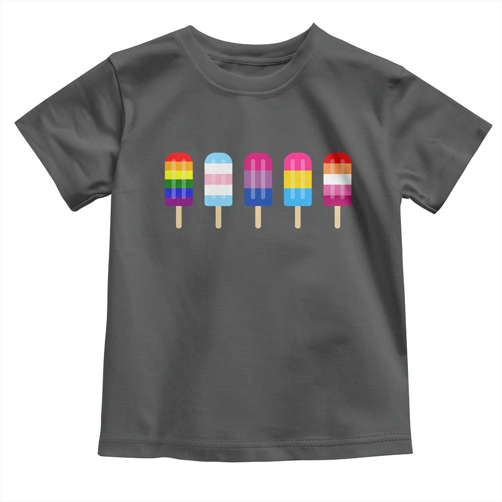 LGBT Rainbow Popsicles Toddler T Shirt Summer Ice Cream LGBTQ Pride Ally TS10 Dark Heather Print Your Wear