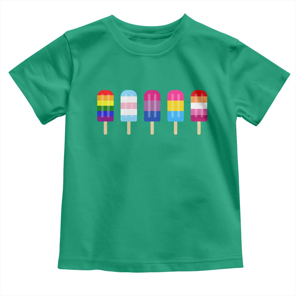 LGBT Rainbow Popsicles Toddler T Shirt Summer Ice Cream LGBTQ Pride Ally TS10 Irish Green Print Your Wear