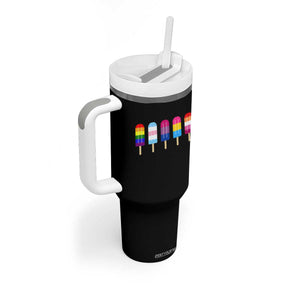 LGBT Rainbow Popsicles Tumbler With Handle Summer Ice Cream LGBTQ Pride Ally TS10 Print Your Wear