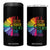 LGBTQ Be A Decent Human Its Not That Hard 4 in 1 Can Cooler Tumbler Rainbow Flower TS11 One Size: 16 oz Black Print Your Wear
