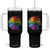 LGBTQ Be A Decent Human Its Not That Hard Tumbler With Handle Rainbow Flower TS11 One Size: 40 oz Black Print Your Wear