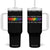 LGBTQ Be A Decent Human Its Not That Hard Tumbler With Handle Rainbow Hearts TS11 One Size: 40 oz Black Print Your Wear