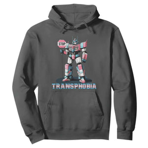 LGBTQ Trans Hoodie Stop Transphobia Trans Rights Social Justice TS10 Dark Heather Print Your Wear