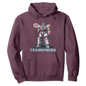 LGBTQ Trans Hoodie Stop Transphobia Trans Rights Social Justice TS10 Maroon Print Your Wear