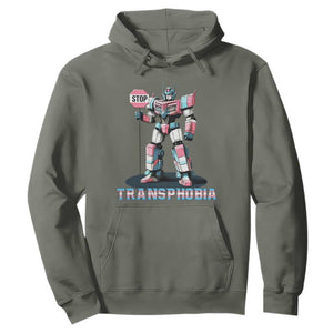 LGBTQ Trans Hoodie Stop Transphobia Trans Rights Social Justice TS10 Military Green Print Your Wear