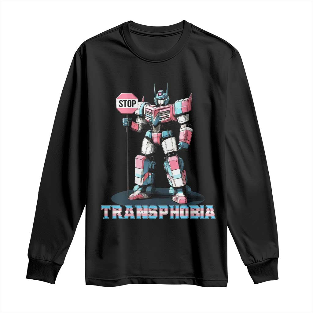 LGBTQ Trans Long Sleeve Shirt Stop Transphobia Trans Rights Social Justice TS10 Black Print Your Wear
