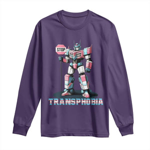LGBTQ Trans Long Sleeve Shirt Stop Transphobia Trans Rights Social Justice TS10 Purple Print Your Wear
