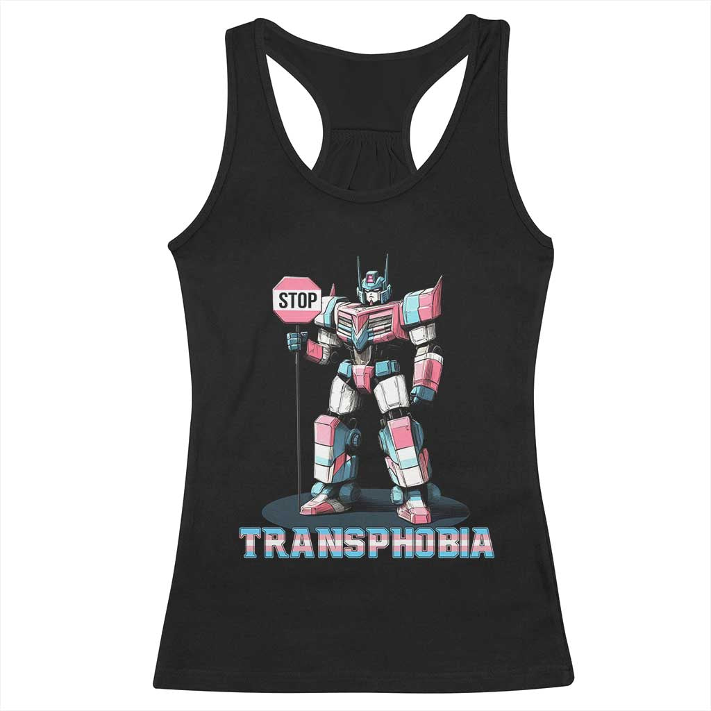LGBTQ Trans Racerback Tank Top Stop Transphobia Trans Rights Social Justice TS10 Black Print Your Wear