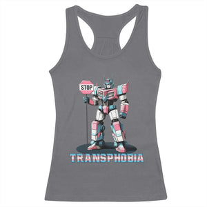 LGBTQ Trans Racerback Tank Top Stop Transphobia Trans Rights Social Justice TS10 Charcoal Print Your Wear