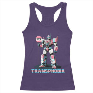 LGBTQ Trans Racerback Tank Top Stop Transphobia Trans Rights Social Justice TS10 Purple Print Your Wear