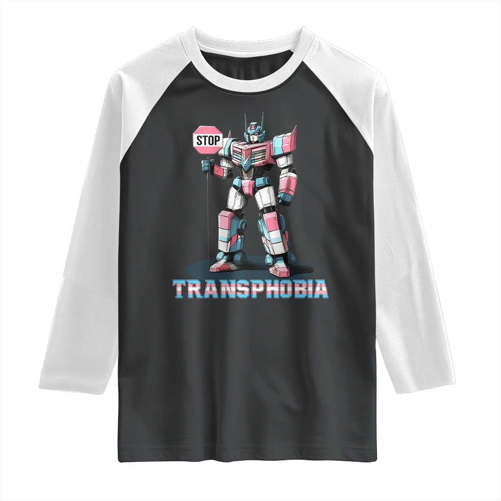 LGBTQ Trans Raglan Shirt Stop Transphobia Trans Rights Social Justice TS10 Black White Print Your Wear