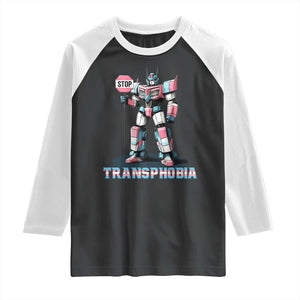 LGBTQ Trans Raglan Shirt Stop Transphobia Trans Rights Social Justice TS10 Black White Print Your Wear