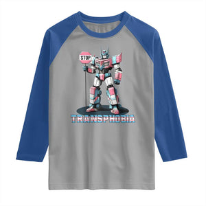 LGBTQ Trans Raglan Shirt Stop Transphobia Trans Rights Social Justice TS10 Sport Gray Royal Print Your Wear