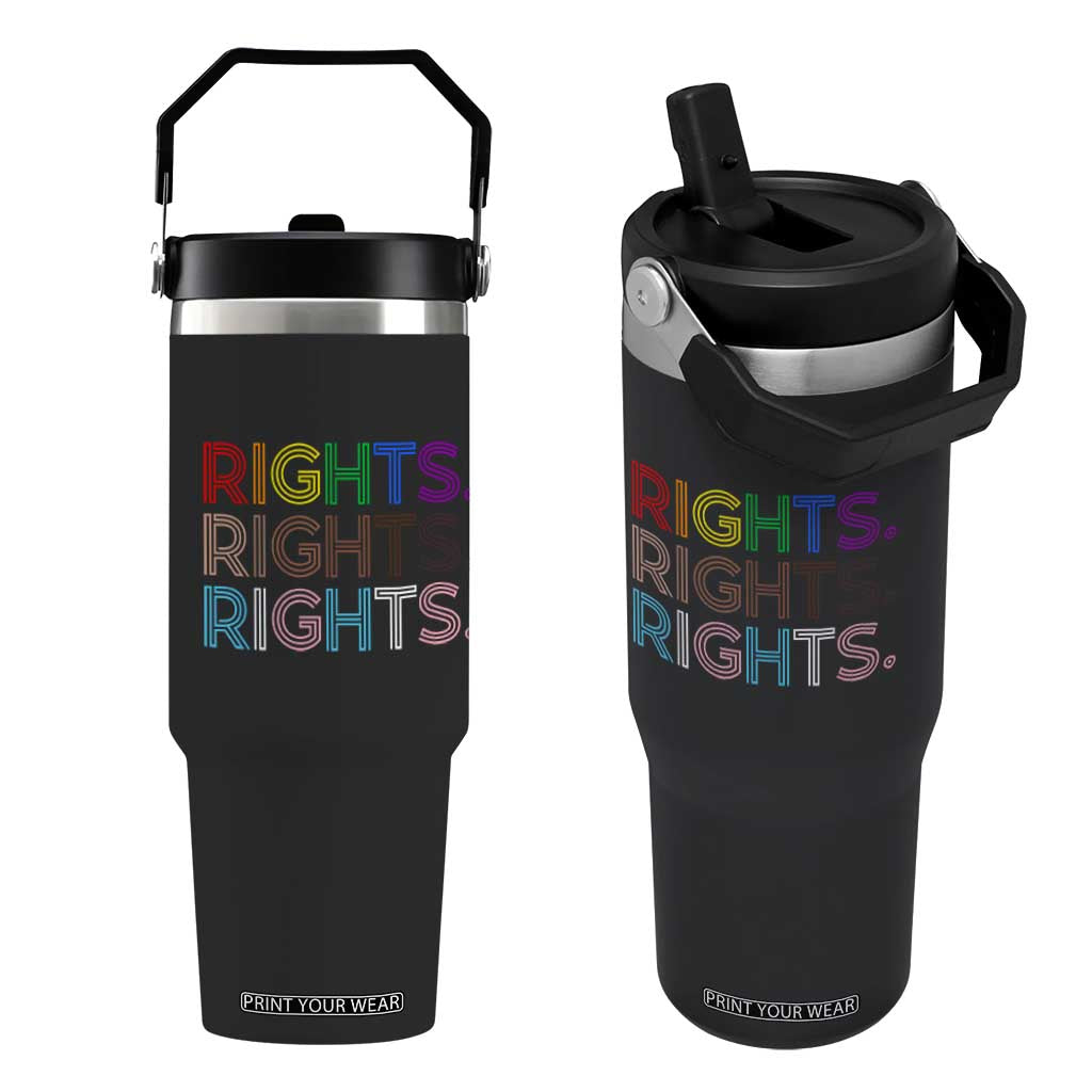 LGBTQ Trans Rights Flip Straw Tumbler Social Justice Equality Human Rights TS10 One Size: 30 oz Black Print Your Wear