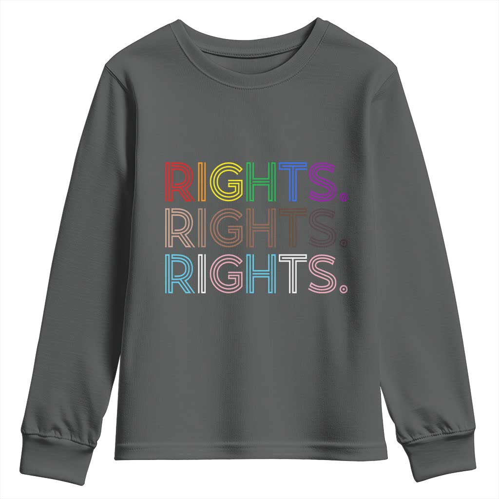 LGBTQ Trans Rights Youth Sweatshirt Social Justice Equality Human Rights TS10 Dark Heather Print Your Wear