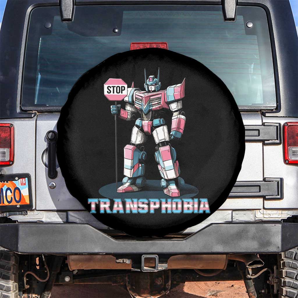LGBTQ Trans Spare Tire Cover Stop Transphobia Trans Rights Social Justice TS10 No hole Black Print Your Wear
