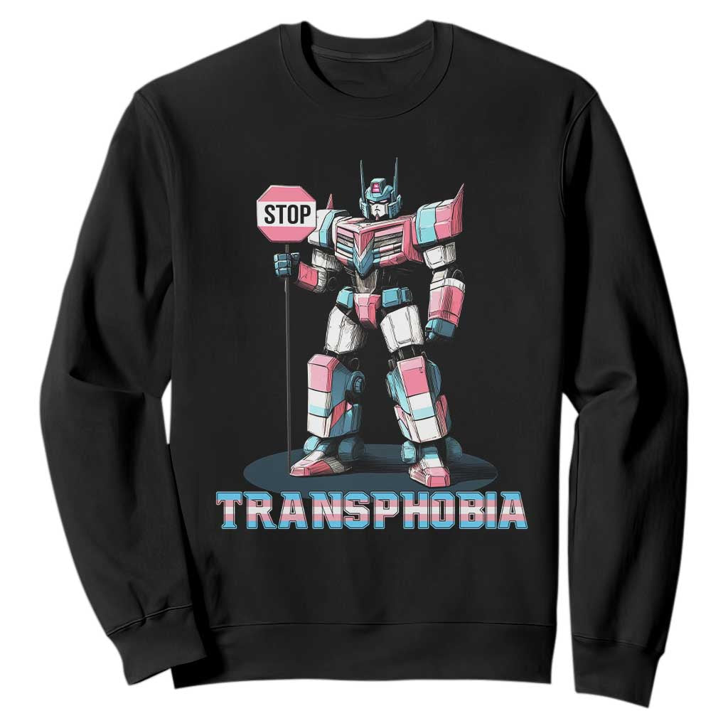 LGBTQ Trans Sweatshirt Stop Transphobia Trans Rights Social Justice TS10 Black Print Your Wear
