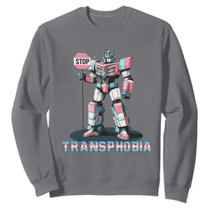 LGBTQ Trans Sweatshirt Stop Transphobia Trans Rights Social Justice TS10 Charcoal Print Your Wear