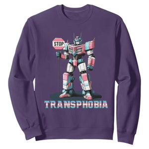 LGBTQ Trans Sweatshirt Stop Transphobia Trans Rights Social Justice TS10 Purple Print Your Wear