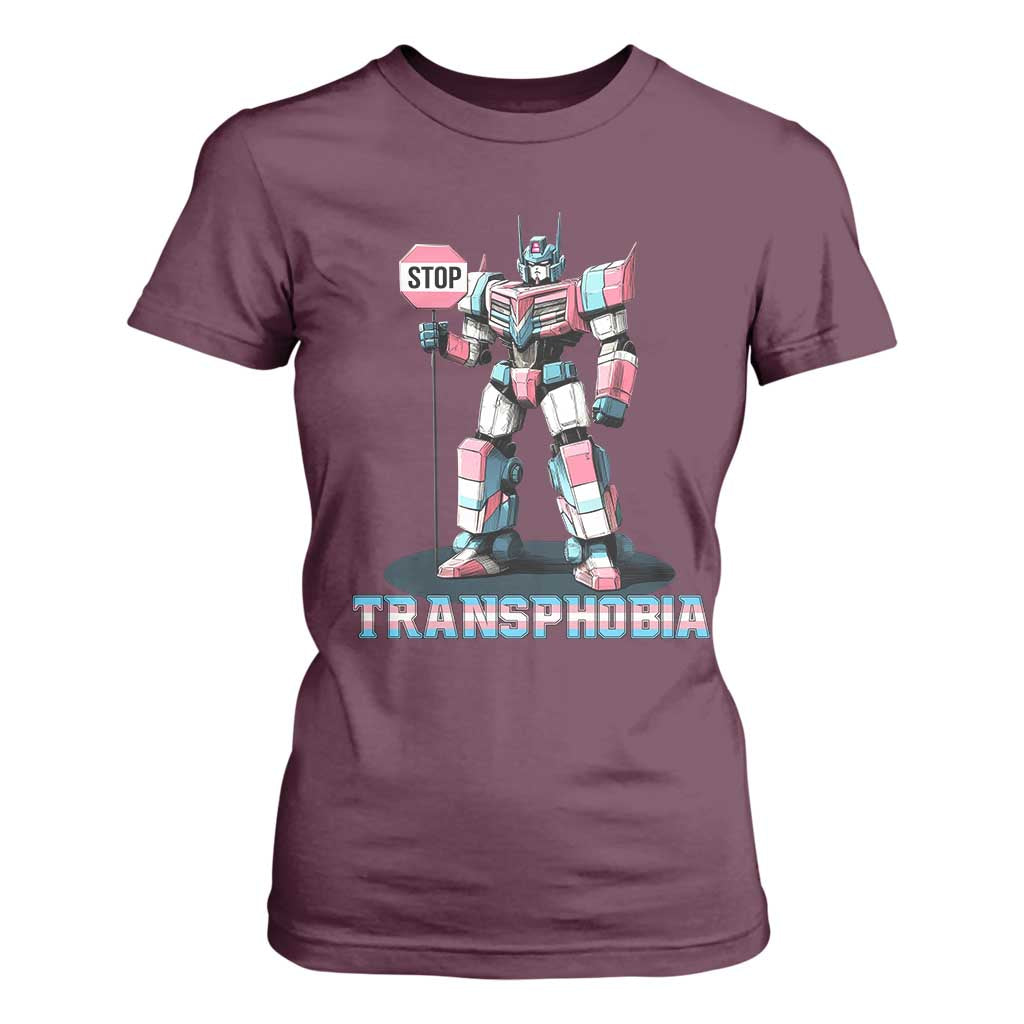 LGBTQ Trans T Shirt For Women Stop Transphobia Trans Rights Social Justice TS10 Maroon Print Your Wear