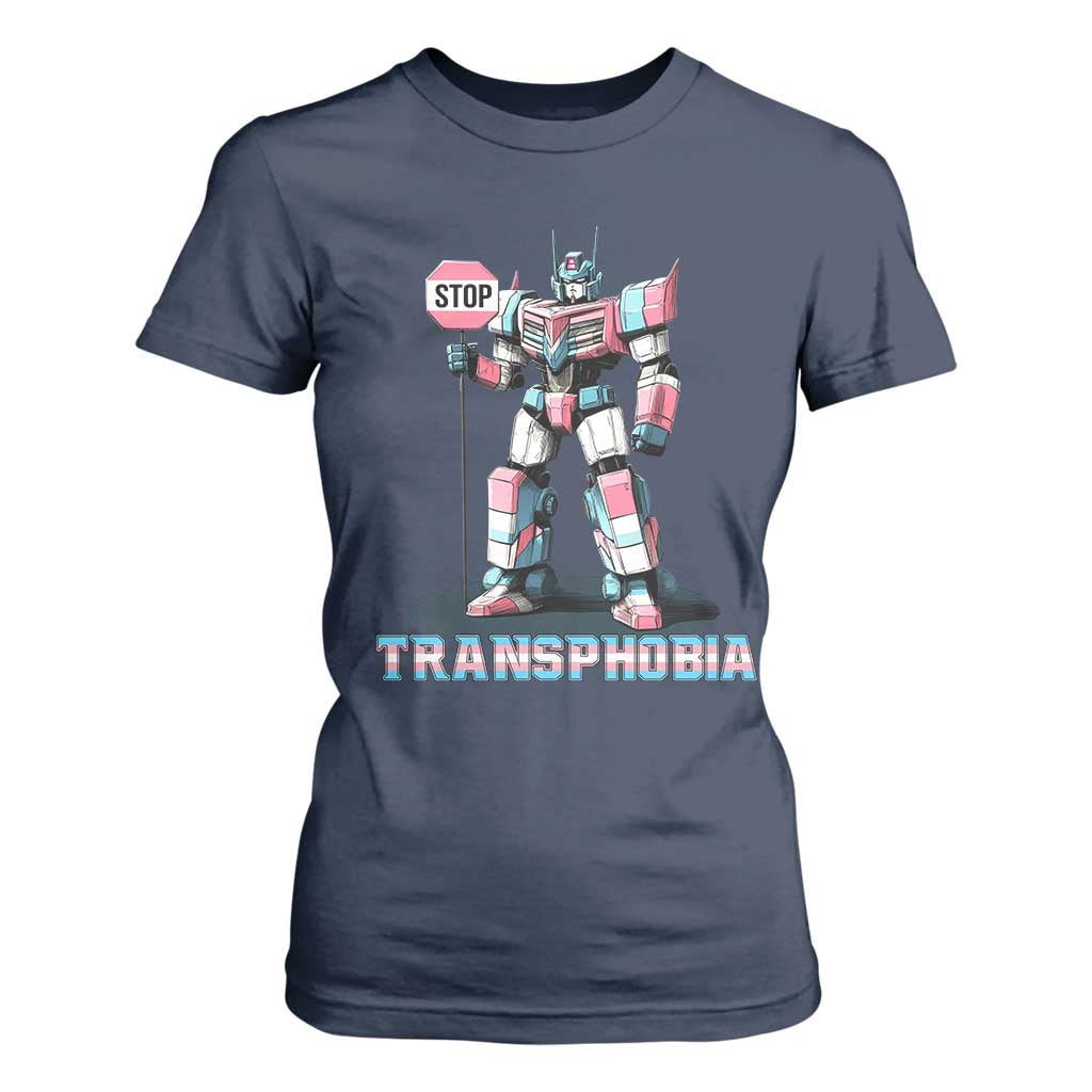 LGBTQ Trans T Shirt For Women Stop Transphobia Trans Rights Social Justice TS10 Navy Print Your Wear