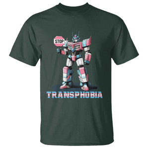 LGBTQ Trans T Shirt Stop Transphobia Trans Rights Social Justice TS10 Dark Forest Green Print Your Wear