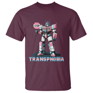 LGBTQ Trans T Shirt Stop Transphobia Trans Rights Social Justice TS10 Maroon Print Your Wear