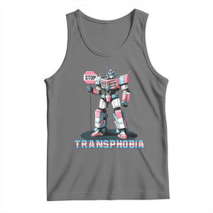 LGBTQ Trans Tank Top Stop Transphobia Trans Rights Social Justice TS10 Black Heather Print Your Wear
