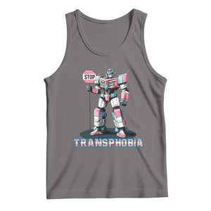 LGBTQ Trans Tank Top Stop Transphobia Trans Rights Social Justice TS10 Deep Heather Print Your Wear