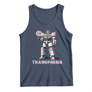 LGBTQ Trans Tank Top Stop Transphobia Trans Rights Social Justice TS10 Navy Print Your Wear