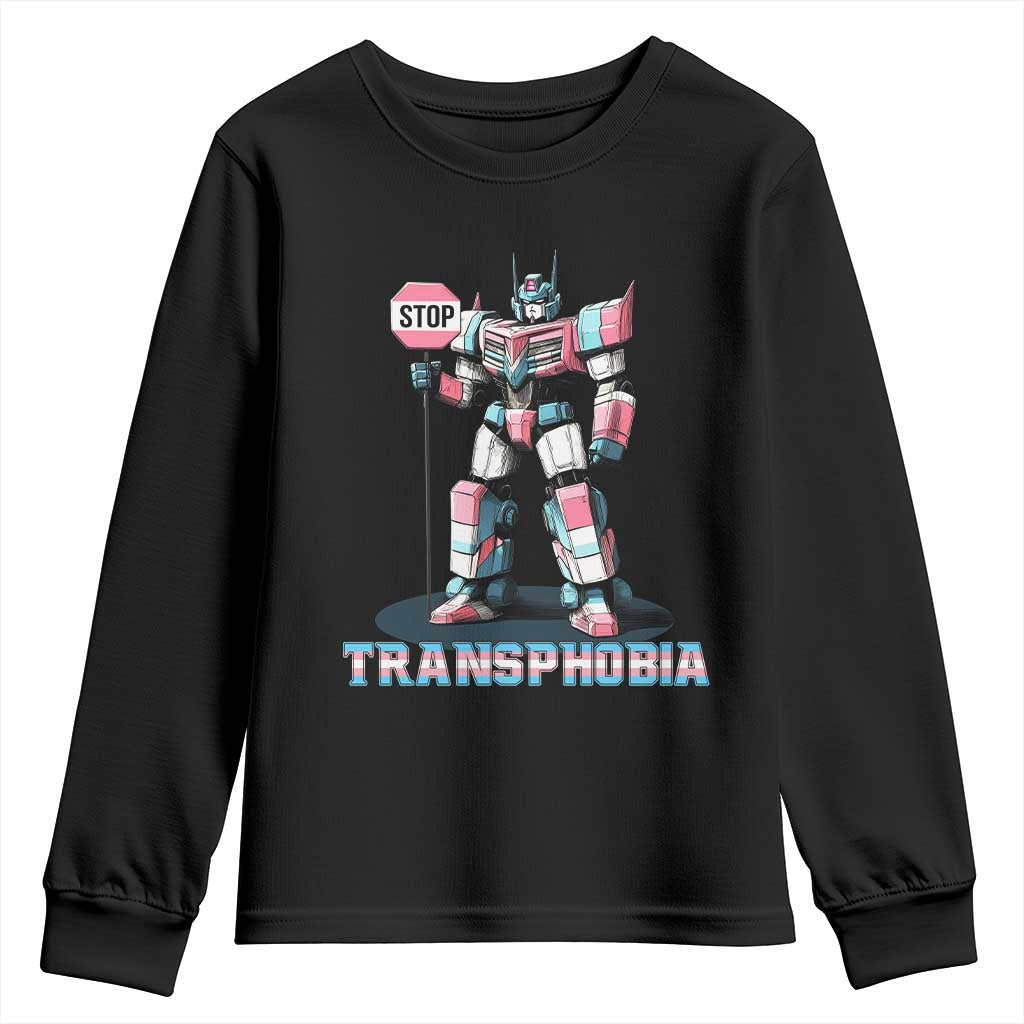 LGBTQ Trans Youth Sweatshirt Stop Transphobia Trans Rights Social Justice TS10 Black Print Your Wear