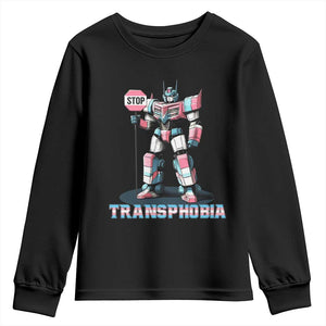 LGBTQ Trans Youth Sweatshirt Stop Transphobia Trans Rights Social Justice TS10 Black Print Your Wear