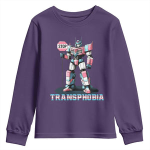 LGBTQ Trans Youth Sweatshirt Stop Transphobia Trans Rights Social Justice TS10 Purple Print Your Wear