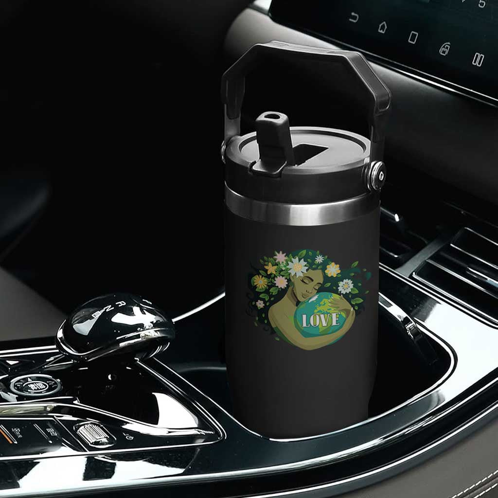 LOVE Mother Earth Day Save Our Planet Environment Green Flip Straw Tumbler TS11 Print Your Wear