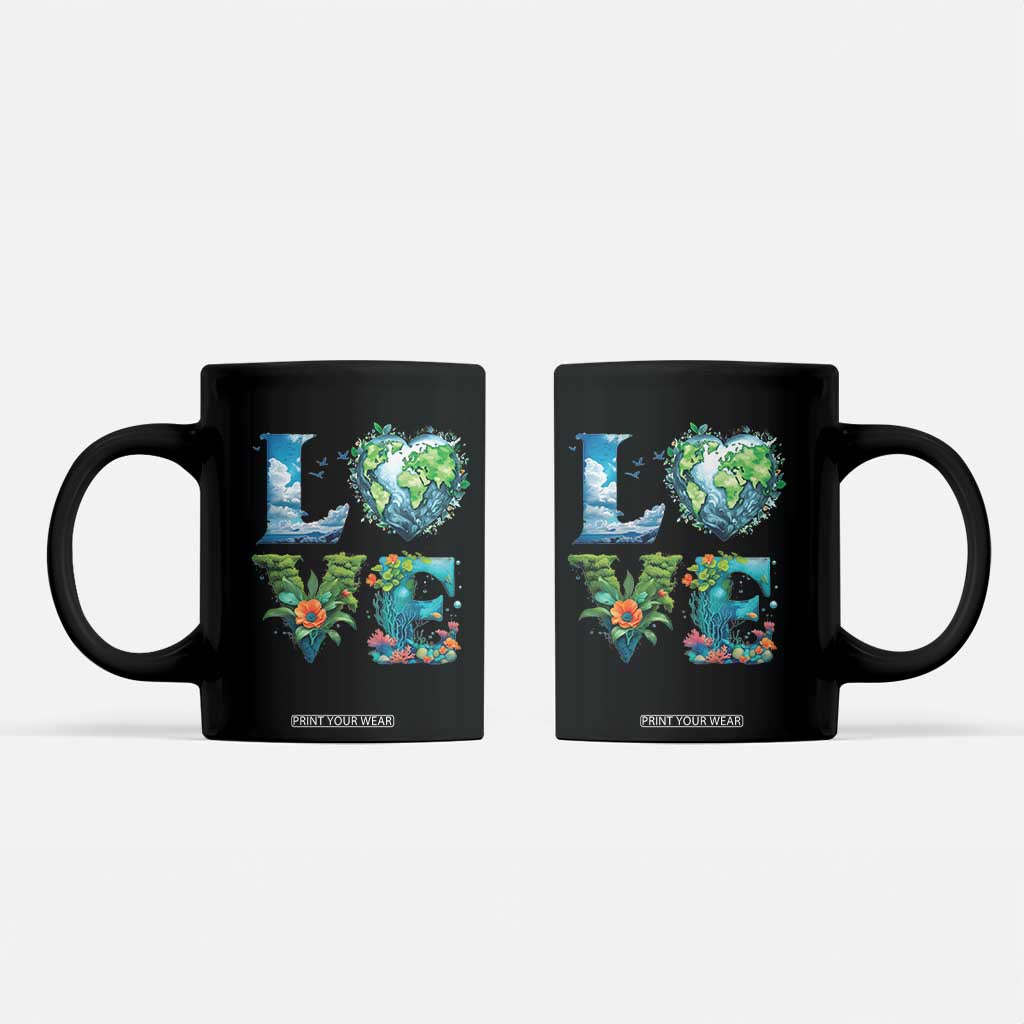 LOVE Planet Nature Anniversary Earth Day Coffee Mug TS11 Black Print Your Wear