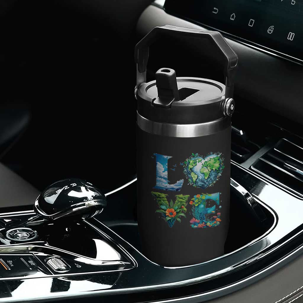 LOVE Planet Nature Anniversary Earth Day Flip Straw Tumbler TS11 Print Your Wear