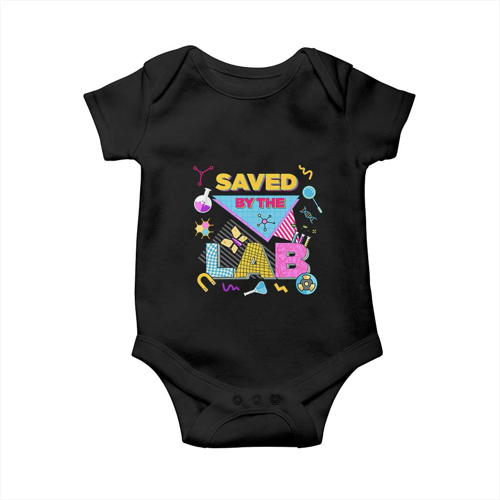 Lab Week Baby Onesie Saved By The Lab Retro Medical Laboratory Tech TS02 Black Print Your Wear