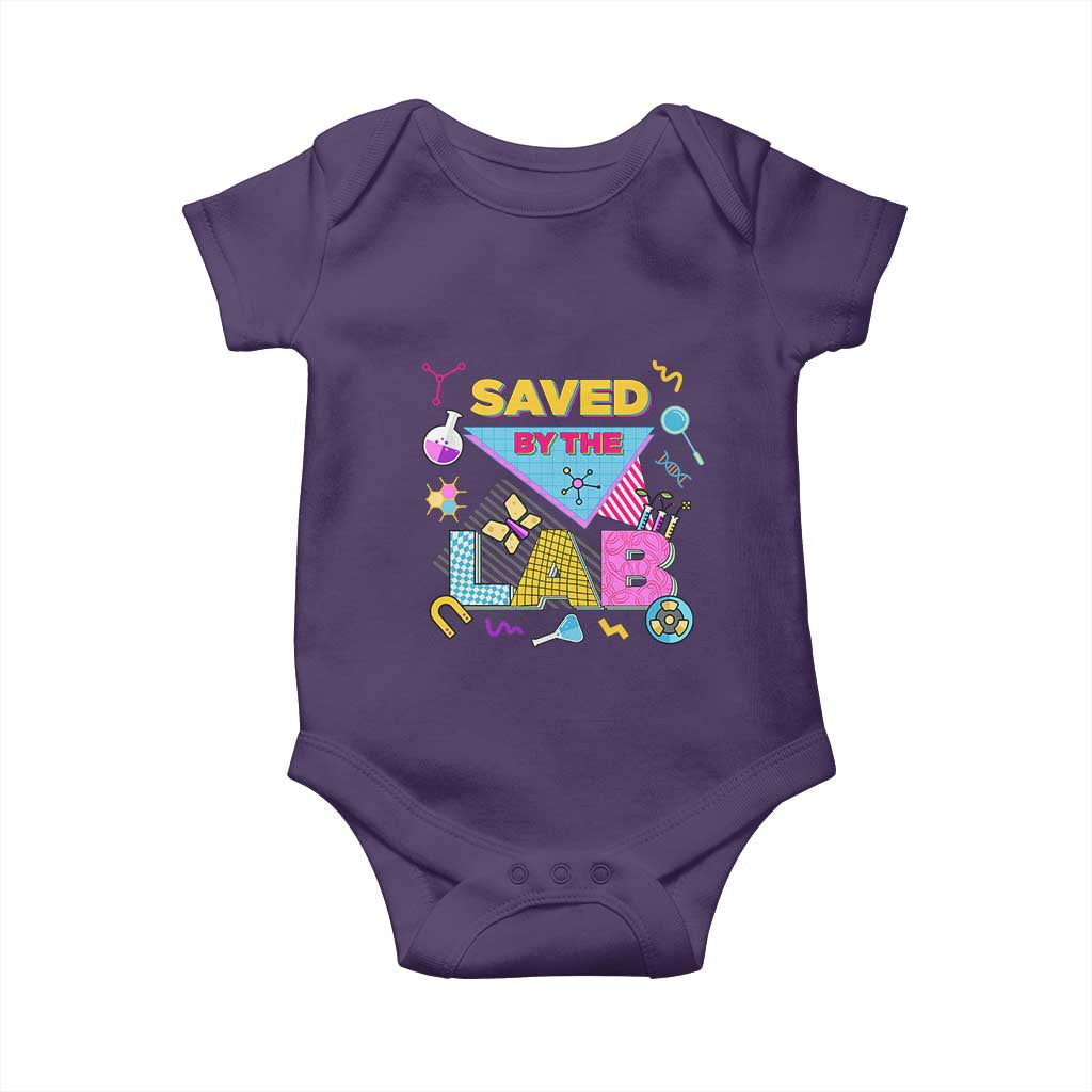 Lab Week Baby Onesie Saved By The Lab Retro Medical Laboratory Tech TS02 Purple Print Your Wear