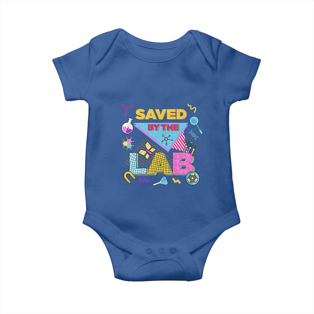 Lab Week Baby Onesie Saved By The Lab Retro Medical Laboratory Tech TS02 Royal Blue Print Your Wear