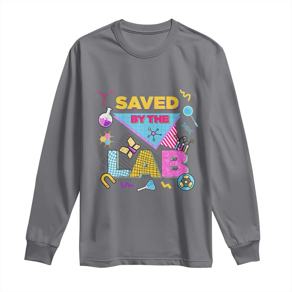 Lab Week Long Sleeve Shirt Saved By The Lab Retro Medical Laboratory Tech TS02 Charcoal Print Your Wear