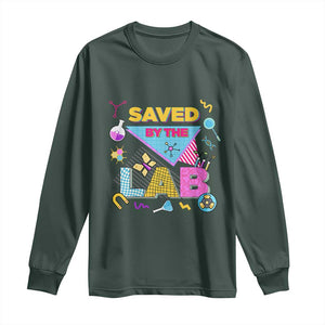 Lab Week Long Sleeve Shirt Saved By The Lab Retro Medical Laboratory Tech TS02 Dark Forest Green Print Your Wear