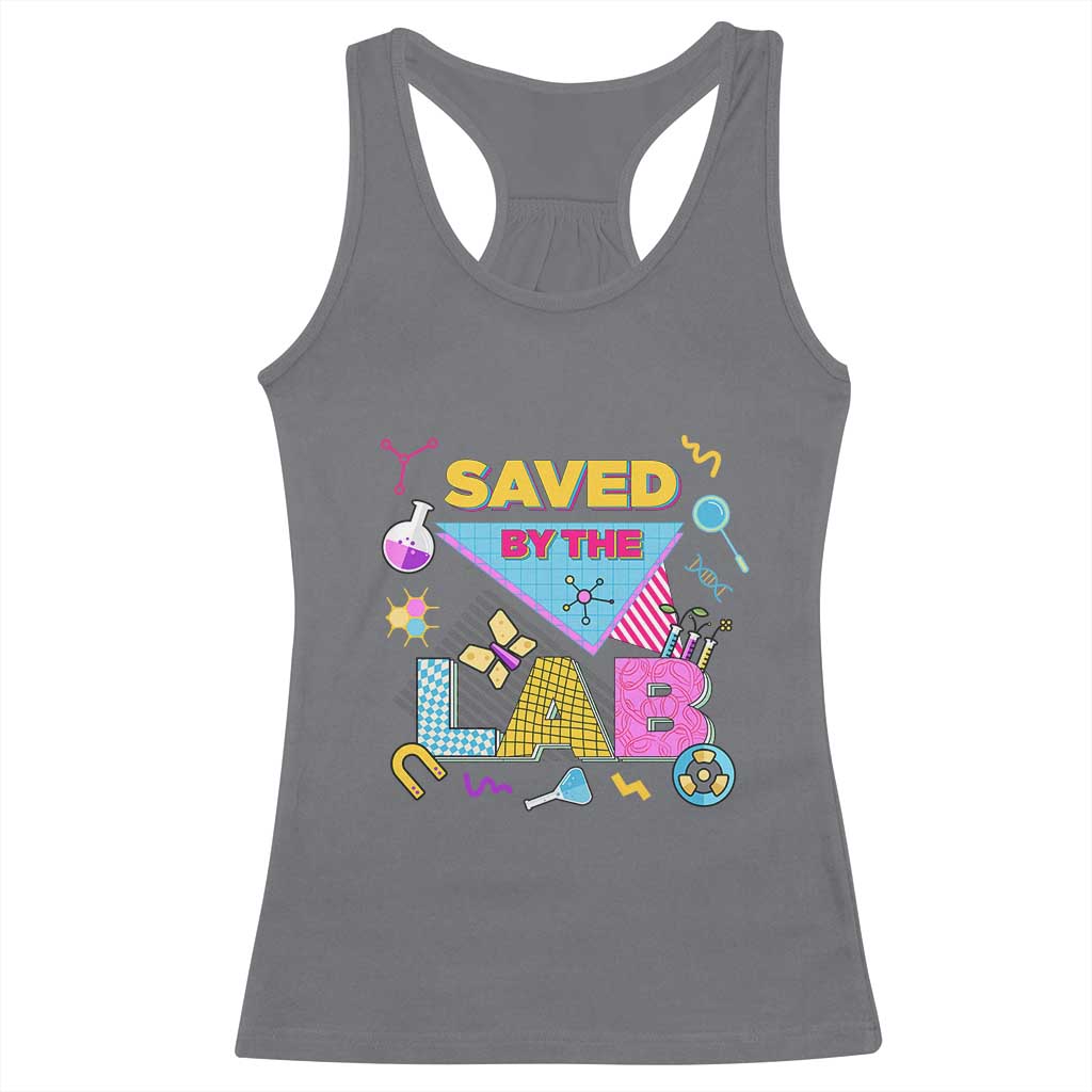 Lab Week Racerback Tank Top Saved By The Lab Retro Medical Laboratory Tech TS02 Charcoal Print Your Wear