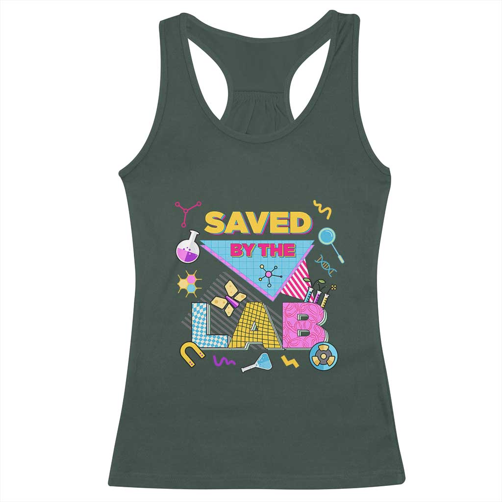 Lab Week Racerback Tank Top Saved By The Lab Retro Medical Laboratory Tech TS02 Dark Forest Green Print Your Wear