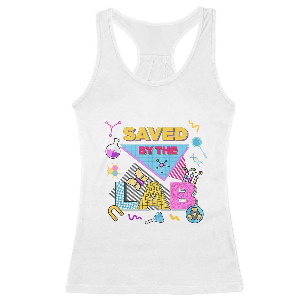 Lab Week Racerback Tank Top Saved By The Lab Retro Medical Laboratory Tech TS02 White Print Your Wear