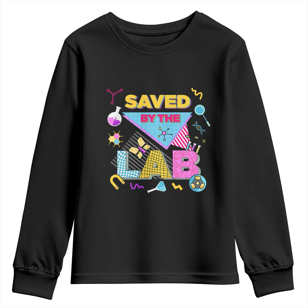 Lab Week Youth Sweatshirt Saved By The Lab Retro Medical Laboratory Tech TS02 Black Print Your Wear