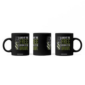Land of the Free Because of the Brave Coffee Mug Gun American Flag TS10 Print Your Wear