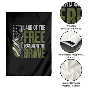 Land of the Free Because of the Brave Garden Flag Gun American Flag TS10 Print Your Wear