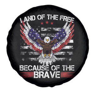 Land of the Free Because of the Brave Spare Tire Cover American Flag Patriotic Eagle 4th of July TS10 Print Your Wear