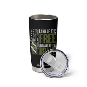 Land of the Free Because of the Brave Tumbler Cup Gun American Flag TS10 Print Your Wear